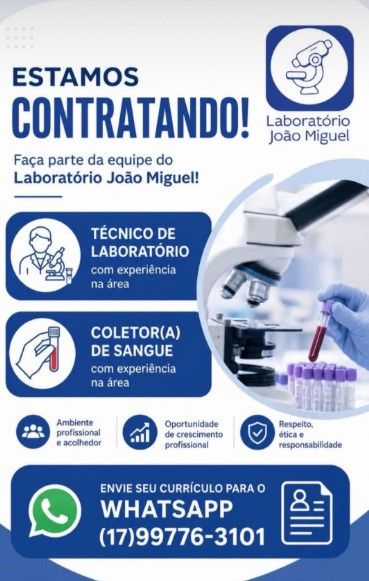 TECNICO DE LABORATORIO / COLETOR(A) DE SANGUE